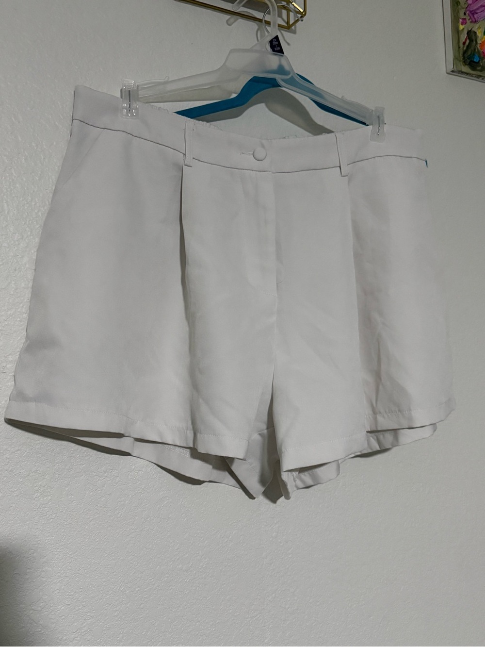 SHEIN White High-Rise Pleated Women’s Shorts